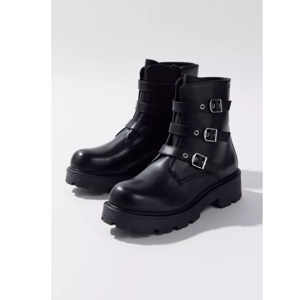 Vagabond Black Strappy Ankle Boots